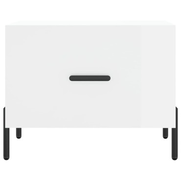 vidaXL Τραπεζάκι Σαλονιού Γυαλ. Λευκό 50x50x40cm Επεξεργ. Ξύλο 1 τεμ.