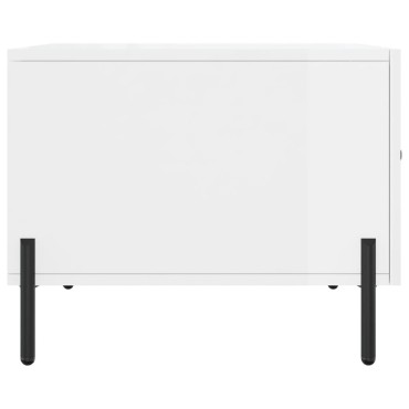 vidaXL Τραπεζάκι Σαλονιού Γυαλ. Λευκό 50x50x40cm Επεξεργ. Ξύλο 1 τεμ.
