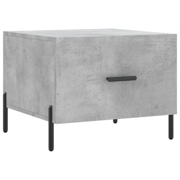 vidaXL Τραπεζάκι Σαλονιού Γκρι Σκυροδ. 50x50x40cm Επεξεργ. Ξύλο 1 τεμ.