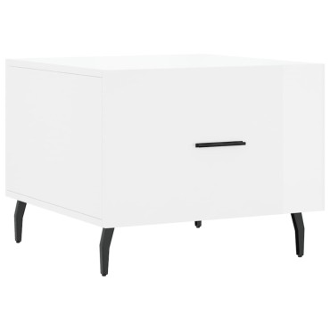 vidaXL Τραπεζάκι Σαλονιού Γυαλ. Λευκό 50x50x40cm Επεξεργ. Ξύλο 1 τεμ.