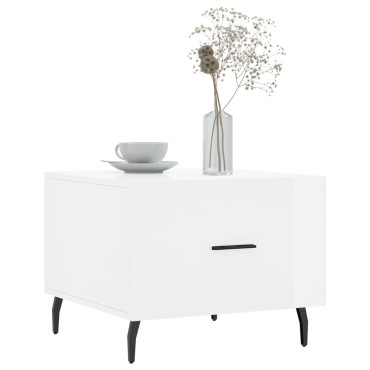 vidaXL Τραπεζάκι Σαλονιού Γυαλ. Λευκό 50x50x40cm Επεξεργ. Ξύλο 1 τεμ.