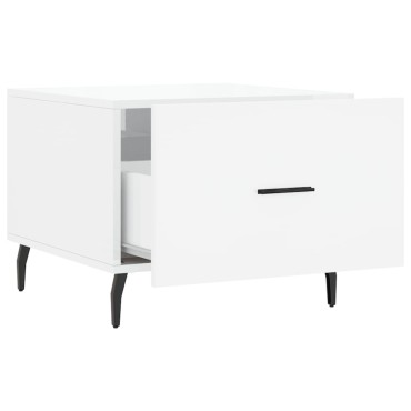 vidaXL Τραπεζάκι Σαλονιού Γυαλ. Λευκό 50x50x40cm Επεξεργ. Ξύλο 1 τεμ.