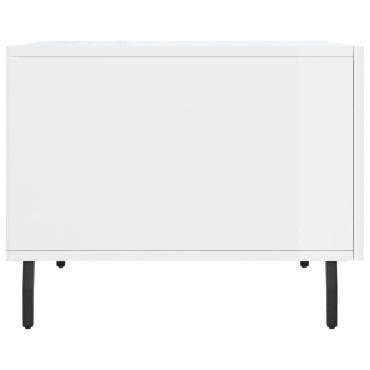 vidaXL Τραπεζάκι Σαλονιού Γυαλ. Λευκό 50x50x40cm Επεξεργ. Ξύλο 1 τεμ.