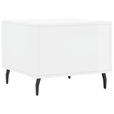 vidaXL Τραπεζάκι Σαλονιού Γυαλ. Λευκό 50x50x40cm Επεξεργ. Ξύλο 1 τεμ.