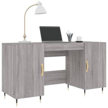 vidaXL Γραφείο Γκρι Sonoma 140x50x75cm από Επεξεργασμένο Ξύλο 1 τεμ.