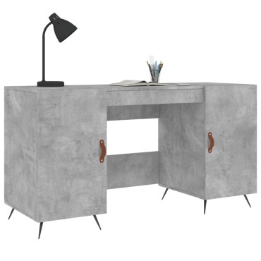 vidaXL Γραφείο Γκρι Σκυροδέματος 140x50x75cm από Επεξεργ. Ξύλο 1 τεμ.