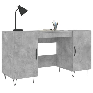 vidaXL Γραφείο Γκρι Σκυροδέματος 140x50x75cm από Επεξεργ. Ξύλο 1 τεμ.