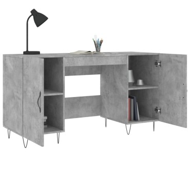 vidaXL Γραφείο Γκρι Σκυροδέματος 140x50x75cm από Επεξεργ. Ξύλο 1 τεμ.