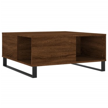 vidaXL Τραπεζάκι Σαλονιού Καφέ Δρυς 80x80x36,5cm Επεξεργασμένο Ξύλο 1 τεμ.