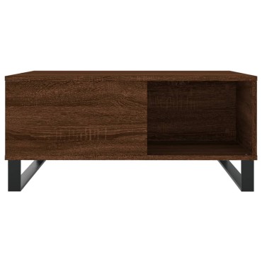 vidaXL Τραπεζάκι Σαλονιού Καφέ Δρυς 80x80x36,5cm Επεξεργασμένο Ξύλο 1 τεμ.