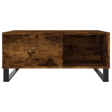 vidaXL Τραπεζάκι Σαλονιού Καπνιστή Δρυς 80x80x36,5cm Επεξεργασμ. Ξύλο 1 τεμ.