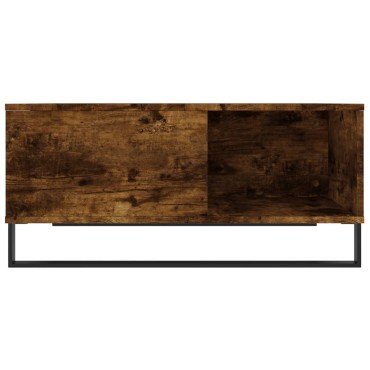 vidaXL Τραπεζάκι Σαλονιού Καπνιστή Δρυς 80x80x36,5cm Επεξεργασμ. Ξύλο 1 τεμ.