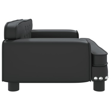vidaXL Καναπές Παιδικός Μαύρος 70x45x30cm από Συνθετικό Δέρμα 1 τεμ.
