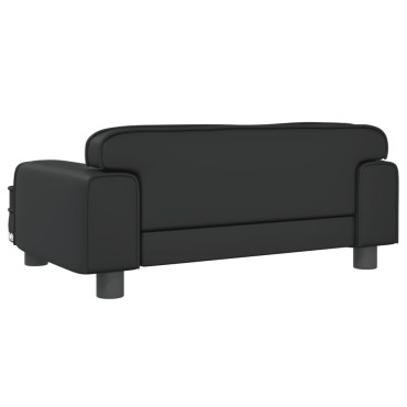 vidaXL Καναπές Παιδικός Μαύρος 70x45x30cm από Συνθετικό Δέρμα 1 τεμ.