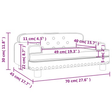 vidaXL Καναπές Παιδικός Μαύρος 70x45x30cm από Συνθετικό Δέρμα 1 τεμ.
