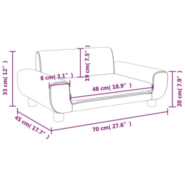 vidaXL Καναπές Παιδικός Ανοιχτό Γκρι 70x45x33cm από Βελούδο