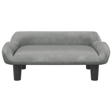 vidaXL Καναπές Παιδικός Ανοιχτό Γκρι 70x40x24cm από Βελούδο 1 τεμ.