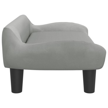 vidaXL Καναπές Παιδικός Ανοιχτό Γκρι 70x40x24cm από Βελούδο 1 τεμ.