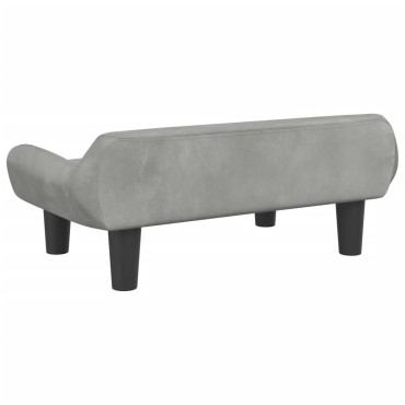 vidaXL Καναπές Παιδικός Ανοιχτό Γκρι 70x40x24cm από Βελούδο 1 τεμ.