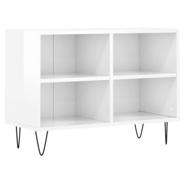 vidaXL Έπιπλο Τηλεόρασης Γυαλ. Λευκό 69,5x30x50cm Επεξεργασμένο Ξύλο