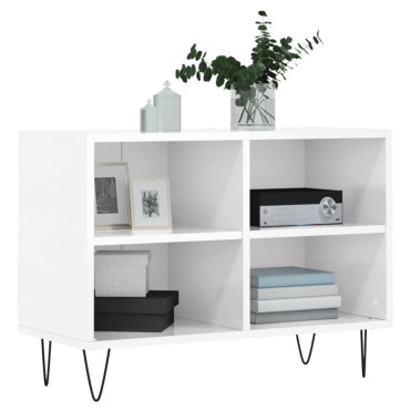 vidaXL Έπιπλο Τηλεόρασης Γυαλ. Λευκό 69,5x30x50cm Επεξεργασμένο Ξύλο