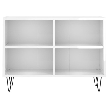 vidaXL Έπιπλο Τηλεόρασης Γυαλ. Λευκό 69,5x30x50cm Επεξεργασμένο Ξύλο