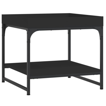 vidaXL Τραπεζάκι Σαλονιού Μαύρο 49,5x49,5x45cm Επεξεργασμένο Ξύλο 1 τεμ.