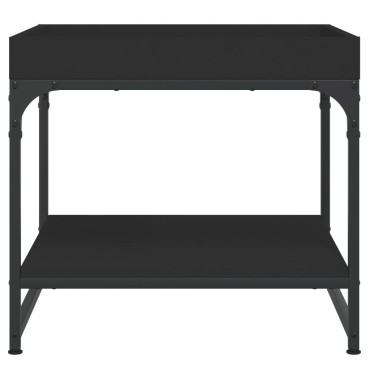 vidaXL Τραπεζάκι Σαλονιού Μαύρο 49,5x49,5x45cm Επεξεργασμένο Ξύλο 1 τεμ.