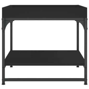 vidaXL Τραπεζάκι Σαλονιού Μαύρο 49,5x49,5x45cm Επεξεργασμένο Ξύλο 1 τεμ.