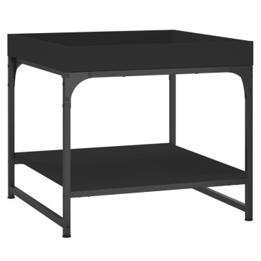 vidaXL Τραπεζάκι Σαλονιού Μαύρο 49,5x49,5x45cm Επεξεργασμένο Ξύλο 1 τεμ.