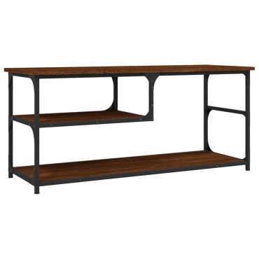 vidaXL Έπιπλο Τηλεόρασης Καφέ Δρυς 103x38x46,5cm Επεξ. Ξύλο & Ατσάλι