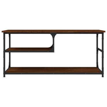 vidaXL Έπιπλο Τηλεόρασης Καφέ Δρυς 103x38x46,5cm Επεξ. Ξύλο & Ατσάλι
