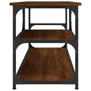 vidaXL Έπιπλο Τηλεόρασης Καφέ Δρυς 103x38x46,5cm Επεξ. Ξύλο & Ατσάλι