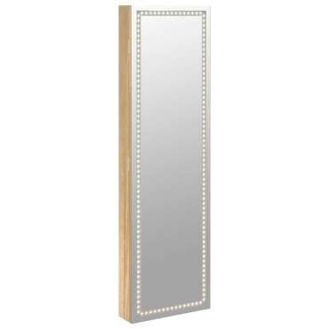 vidaXL Έπιπλο Κοσμημάτων με Καθρέφτη/LED Φώτα Επιτοίχιο