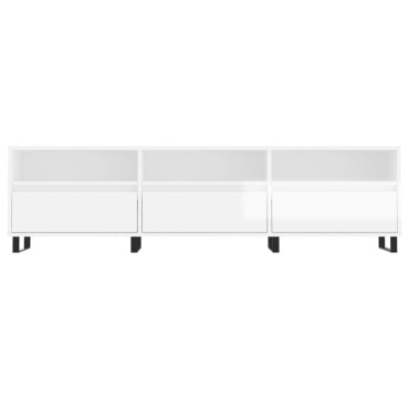 vidaXL Έπιπλο Τηλεόρασης Γυαλ. Λευκό 150x30x44,5cm Επεξεργασμένο Ξύλο