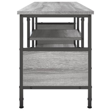 vidaXL Έπιπλο Τηλεόρασης Sonoma Γκρι 100x35x45cm Επεξ. Ξύλο/Σίδερο