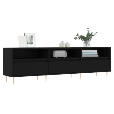 vidaXL Έπιπλο Τηλεόρασης Μαύρο 150x30x44,5cm Επεξεργασμένο Ξύλο