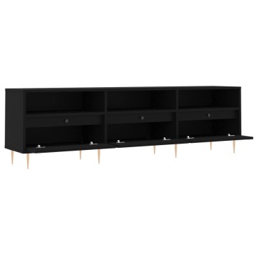 vidaXL Έπιπλο Τηλεόρασης Μαύρο 150x30x44,5cm Επεξεργασμένο Ξύλο