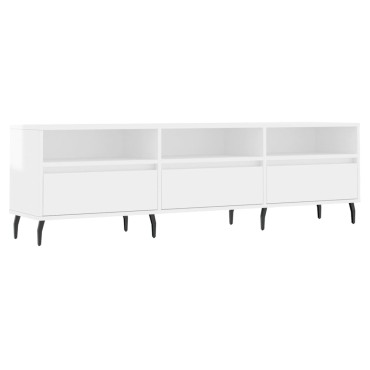 vidaXL Έπιπλο Τηλεόρασης Γυαλ. Λευκό 150x30x44,5cm Επεξεργασμένο Ξύλο