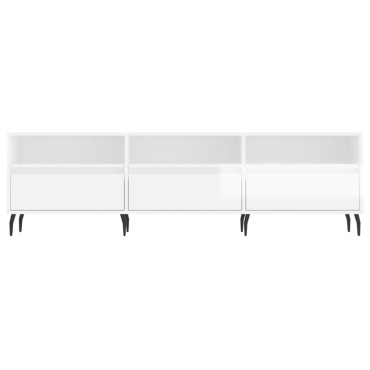vidaXL Έπιπλο Τηλεόρασης Γυαλ. Λευκό 150x30x44,5cm Επεξεργασμένο Ξύλο