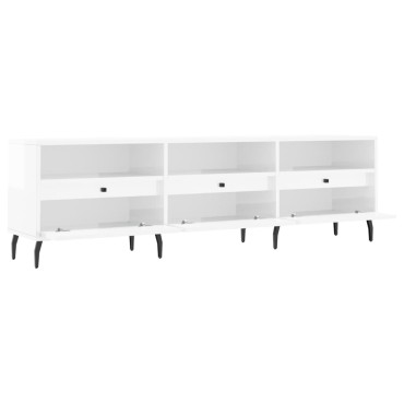 vidaXL Έπιπλο Τηλεόρασης Γυαλ. Λευκό 150x30x44,5cm Επεξεργασμένο Ξύλο