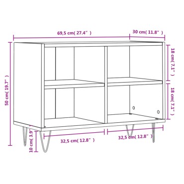 vidaXL Έπιπλο Τηλεόρασης Sonoma Δρυς 69,5x30x50cm Επεξεργασμένο Ξύλο