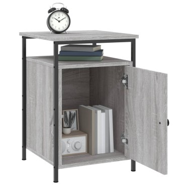 vidaXL Κομοδίνα 2 τεμ. Γκρι Sonoma 40x42x60cm από Επεξεργασμένο Ξύλο