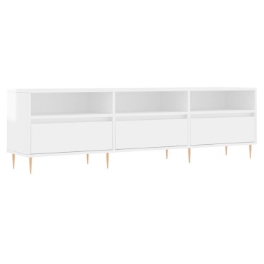 vidaXL Έπιπλο Τηλεόρασης Γυαλ. Λευκό 150x30x44,5cm Επεξεργασμένο Ξύλο