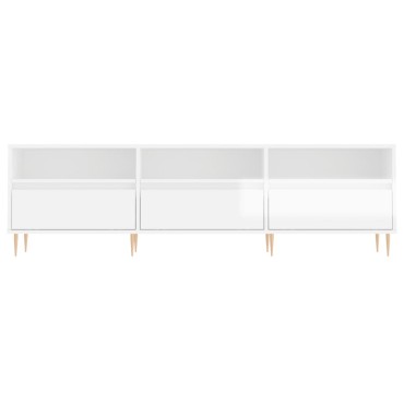 vidaXL Έπιπλο Τηλεόρασης Γυαλ. Λευκό 150x30x44,5cm Επεξεργασμένο Ξύλο