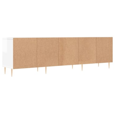 vidaXL Έπιπλο Τηλεόρασης Γυαλ. Λευκό 150x30x44,5cm Επεξεργασμένο Ξύλο