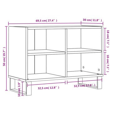 vidaXL Έπιπλο Τηλεόρασης Γκρι Sonoma 69,5x30x50cm Επεξεργ. Ξύλο