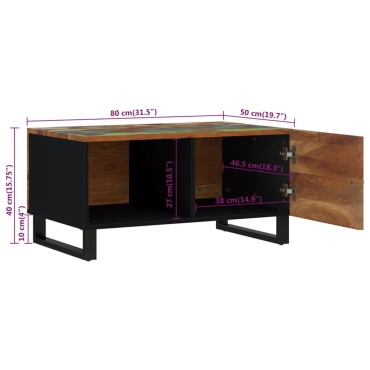 vidaXL Τραπεζάκι Σαλονιού 80x50x40cm Μασίφ Ανακυκλ. & Επεξ. Ξύλο 1 τεμ.