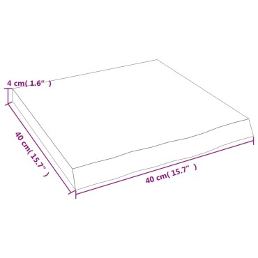 vidaXL Ράφι Τοίχου Σκούρο Καφέ 40x40x(2-4)cm Επεξ. Μασίφ Ξύλο Δρυός 1 τεμ.