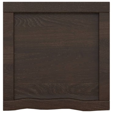 vidaXL Ράφι Τοίχου Σκούρο Καφέ 40x40x(2-4)cm Επεξ. Μασίφ Ξύλο Δρυός 1 τεμ.